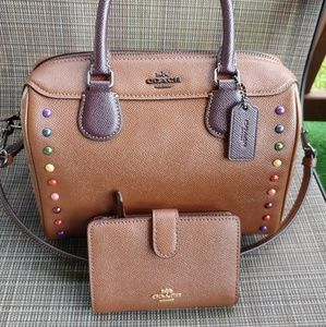 Coach Mini Bennett Satchel with rainbow rivets